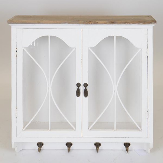 Ντουλάπι τοίχου από ξύλο σε χρώμα λευκό 59.5x17.5x60