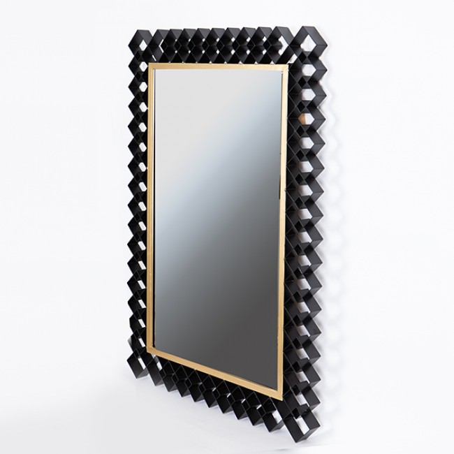 Καθρέπτης από μέταλλο σε χρώμα μαύρο 56x3x78.5