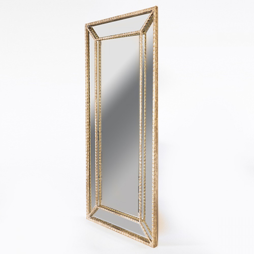 Καθρέπτης από μέταλλο σε χρώμα χρυσό 59.5x3x120