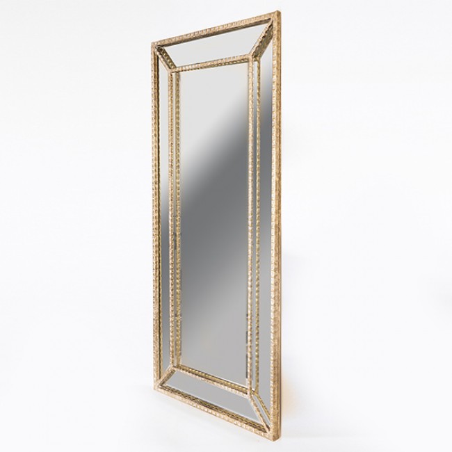 Καθρέπτης από μέταλλο σε χρώμα χρυσό 59.5x3x120