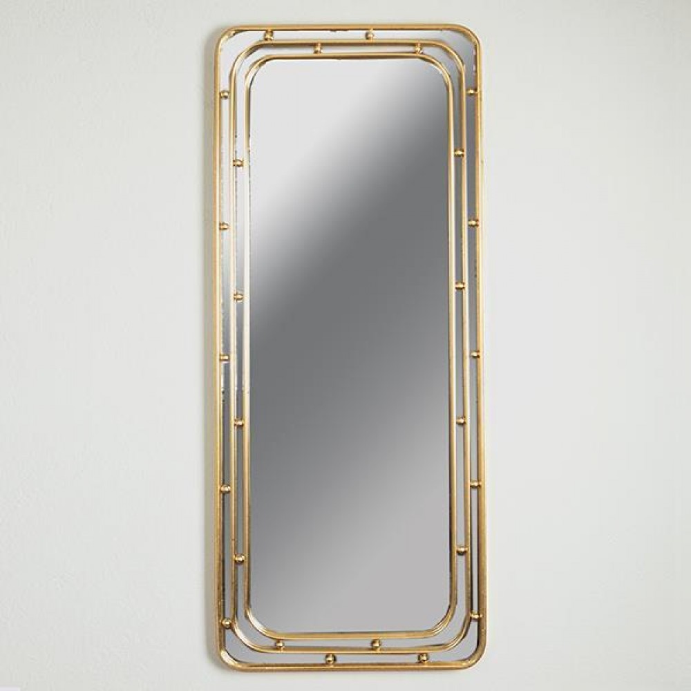 Καθρέπτης από μέταλλο σε χρώμα χρυσό 50x4x120