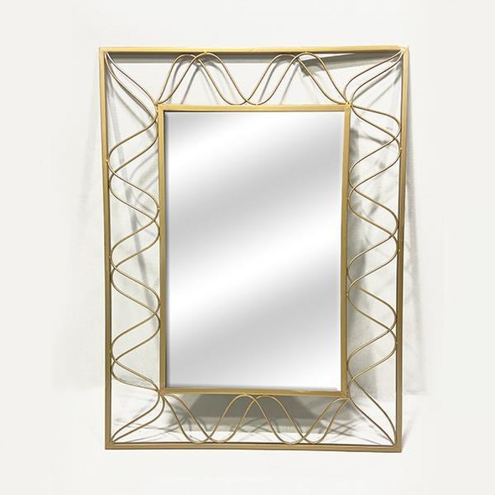 Καθρέπτης από μέταλλο σε χρώμα χρυσό 80x60x1.5