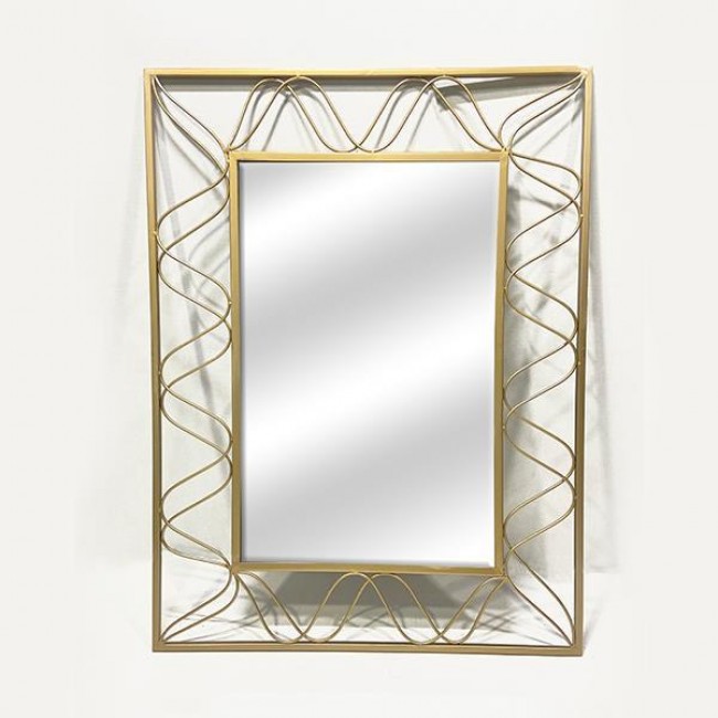 Καθρέπτης από μέταλλο σε χρώμα χρυσό 80x60x1.5