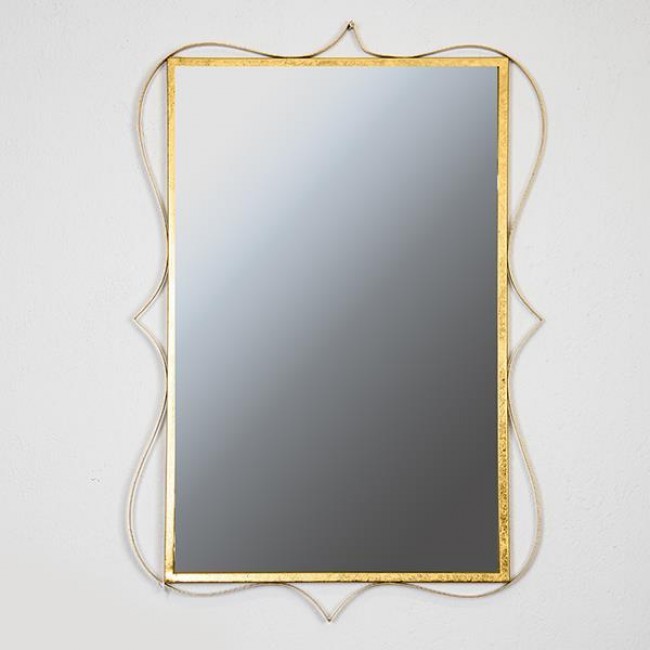 Καθρέπτης από μέταλλο σε χρώμα χρυσό 80x55x1.5