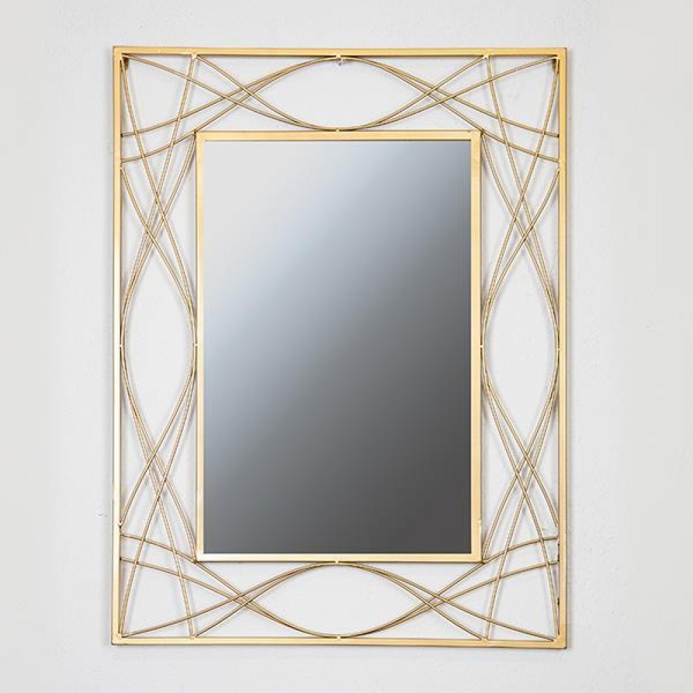 Καθρέπτης από μέταλλο σε χρώμα χρυσό 79.5x60x2