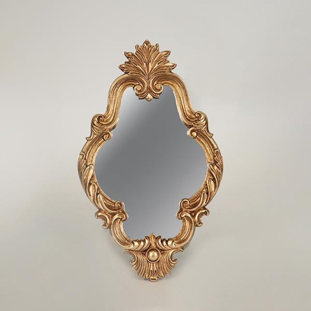 Καθρέπτης από πολυρεζίν σε χρώμα χρυσό 16.5x27.8x1.7