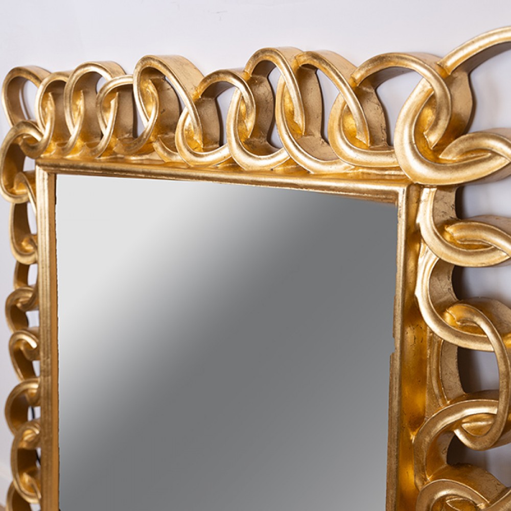 Καθρέπτης από πολυρεζίν σε χρώμα χρυσό 95x95