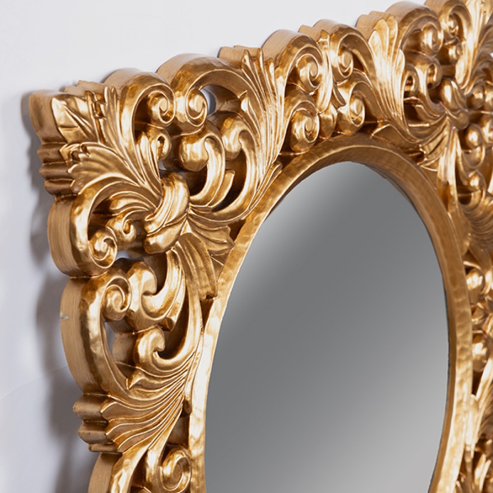 Καθρέπτης από πολυρεζίν σε χρώμα χρυσό 90x90x4