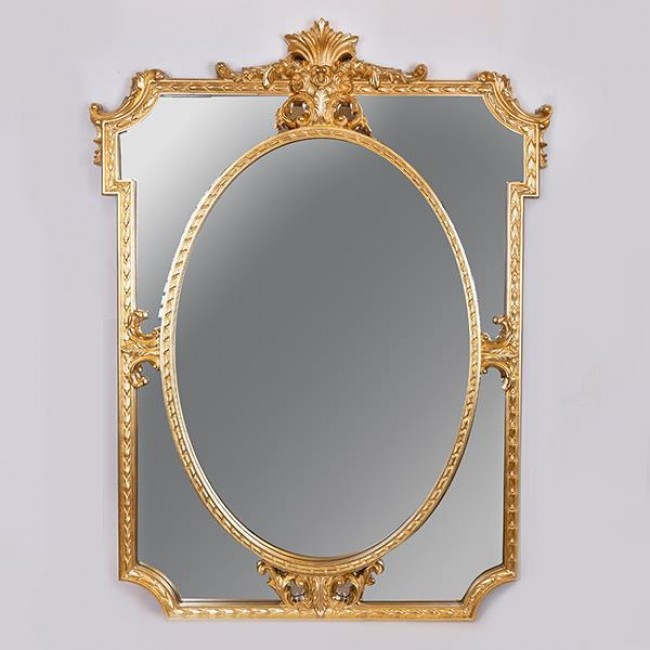 Καθρέπτης από πολυρεζίν σε χρώμα χρυσό 100x132