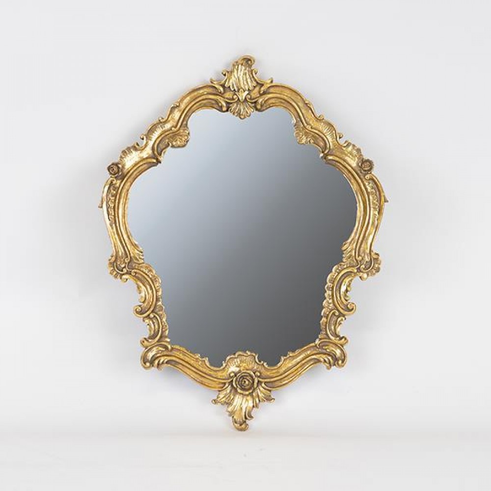 Καθρέπτης από πολυρεζίν σε χρώμα χρυσό 30.7x2.4x39.5