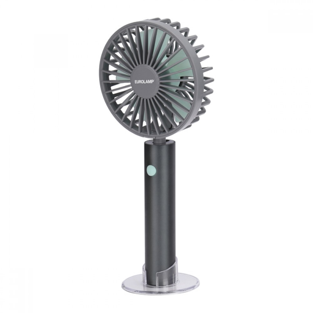 Ανεμιστήρας χειρός επαναφορτιζόμενος με usb σε χρώμα γκρι Φ10 5W