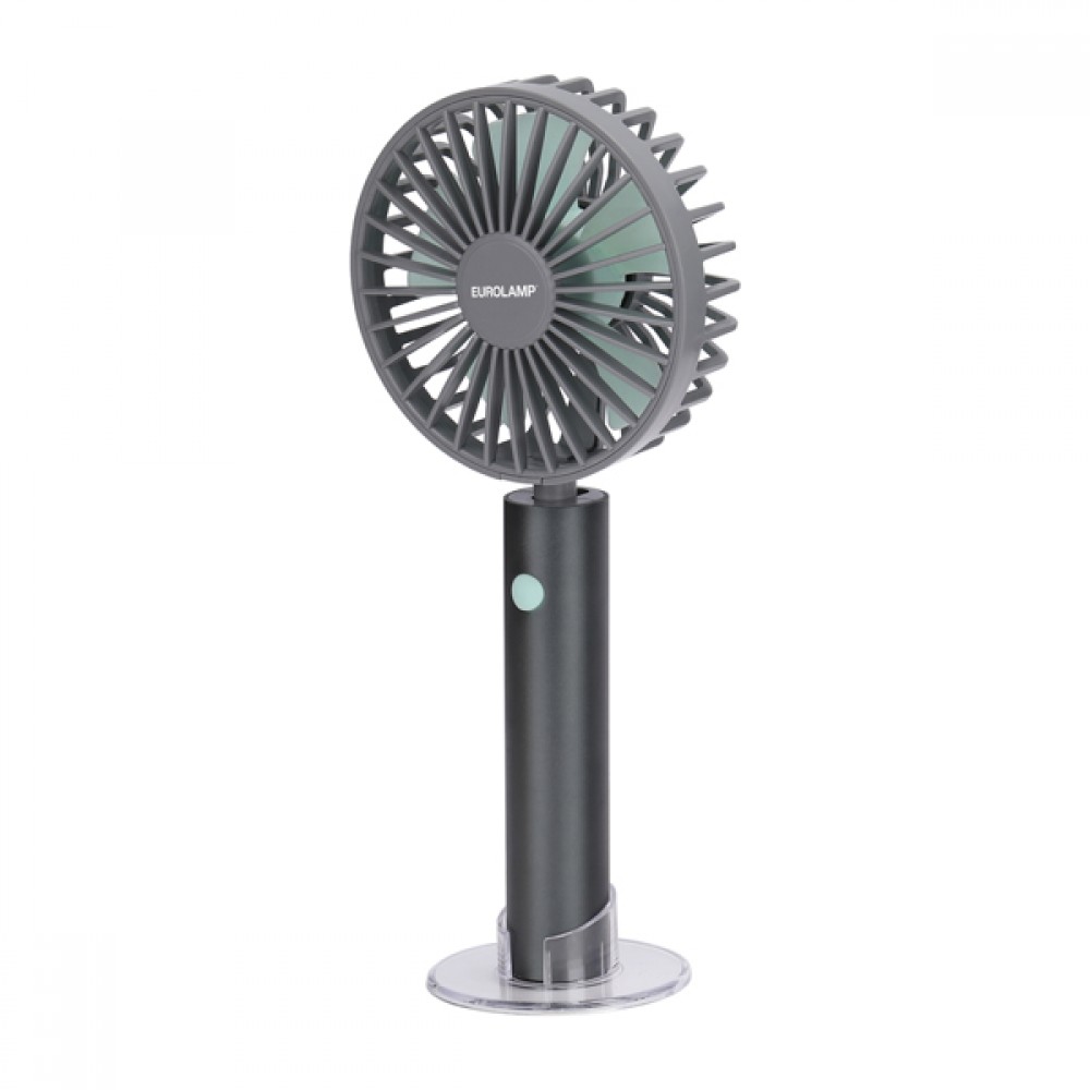 Ανεμιστήρας χειρός επαναφορτιζόμενος με usb σε χρώμα γκρι Φ10 5W