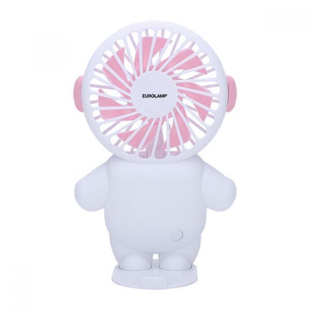 Ανεμιστήρας χειρός επαναφορτιζόμενος με usb σε χρώμα λευκό/ροζ Φ8 4.5W