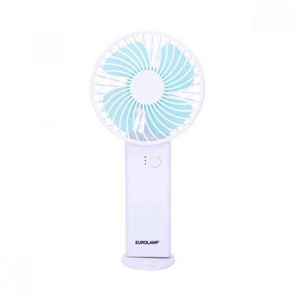 Ανεμιστήρας χειρός επαναφορτιζόμενος με usb σε χρώμα λευκό/μπλε Φ10 4.5W