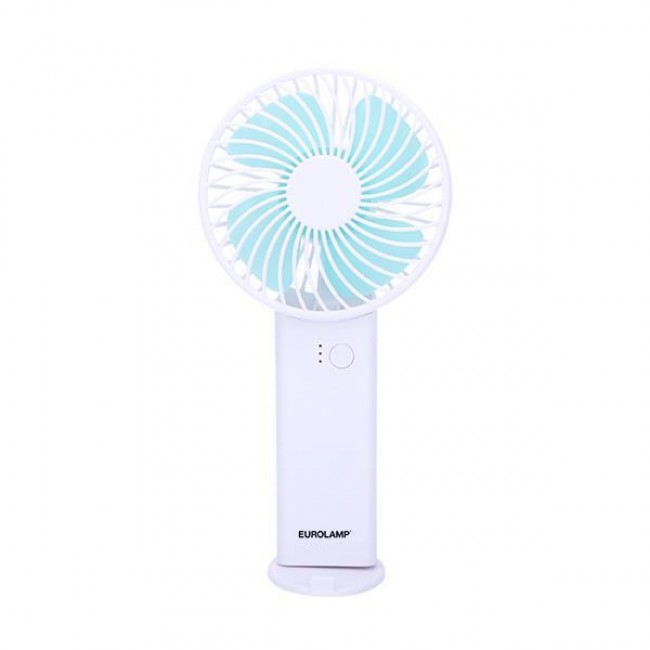Ανεμιστήρας χειρός επαναφορτιζόμενος με usb σε χρώμα λευκό/μπλε Φ10 4.5W
