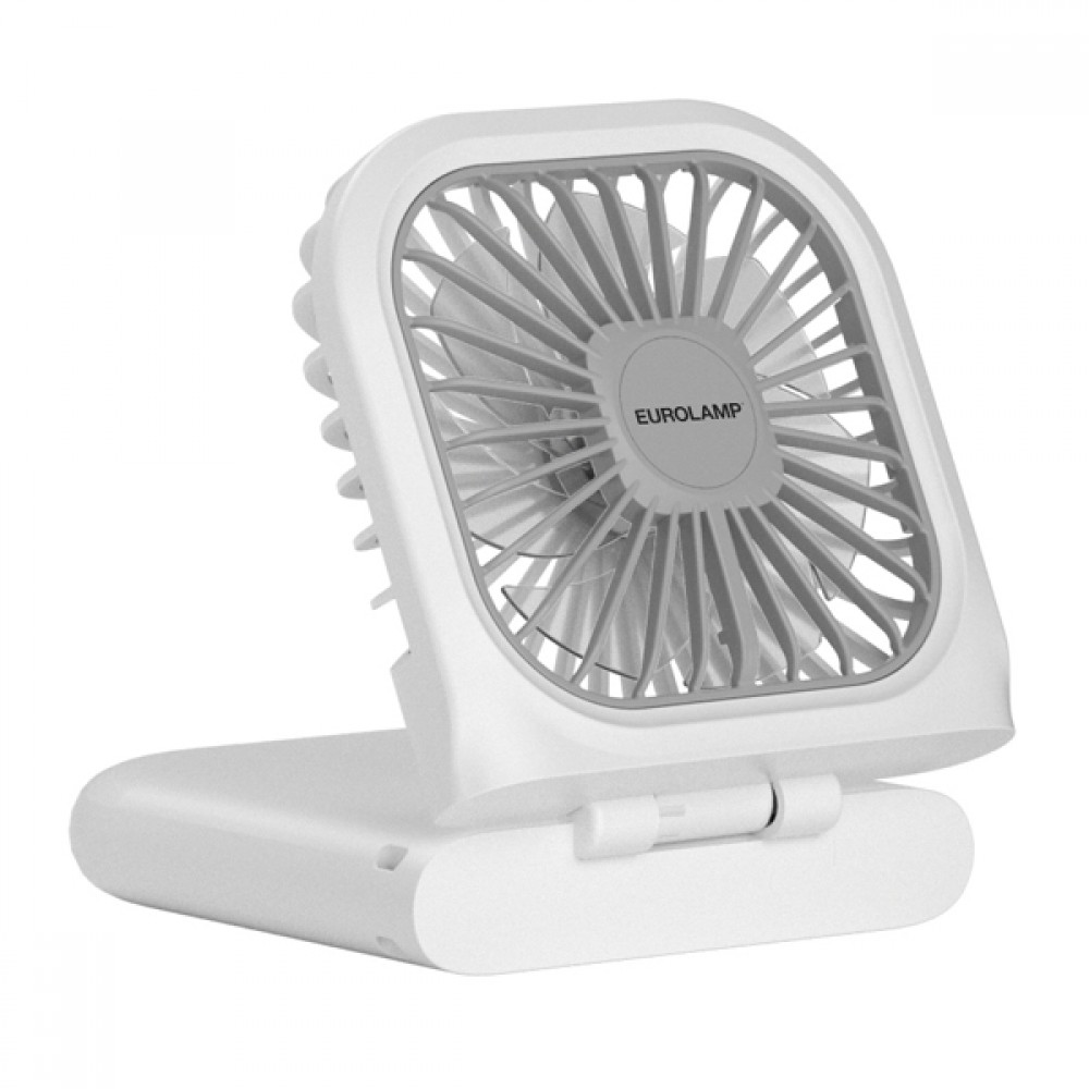Ανεμιστήρας χειρός επαναφορτιζόμενος/αναδιπλούμενος σε χρώμα λευκό 5W