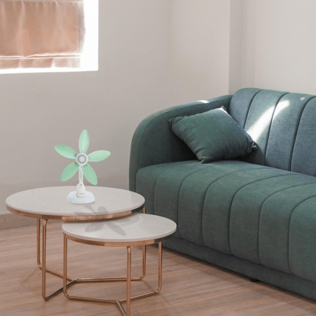 Ανεμιστήρας επιτραπέζιος με μανταλάκι σε χρώμα μέντα Φ34 12W