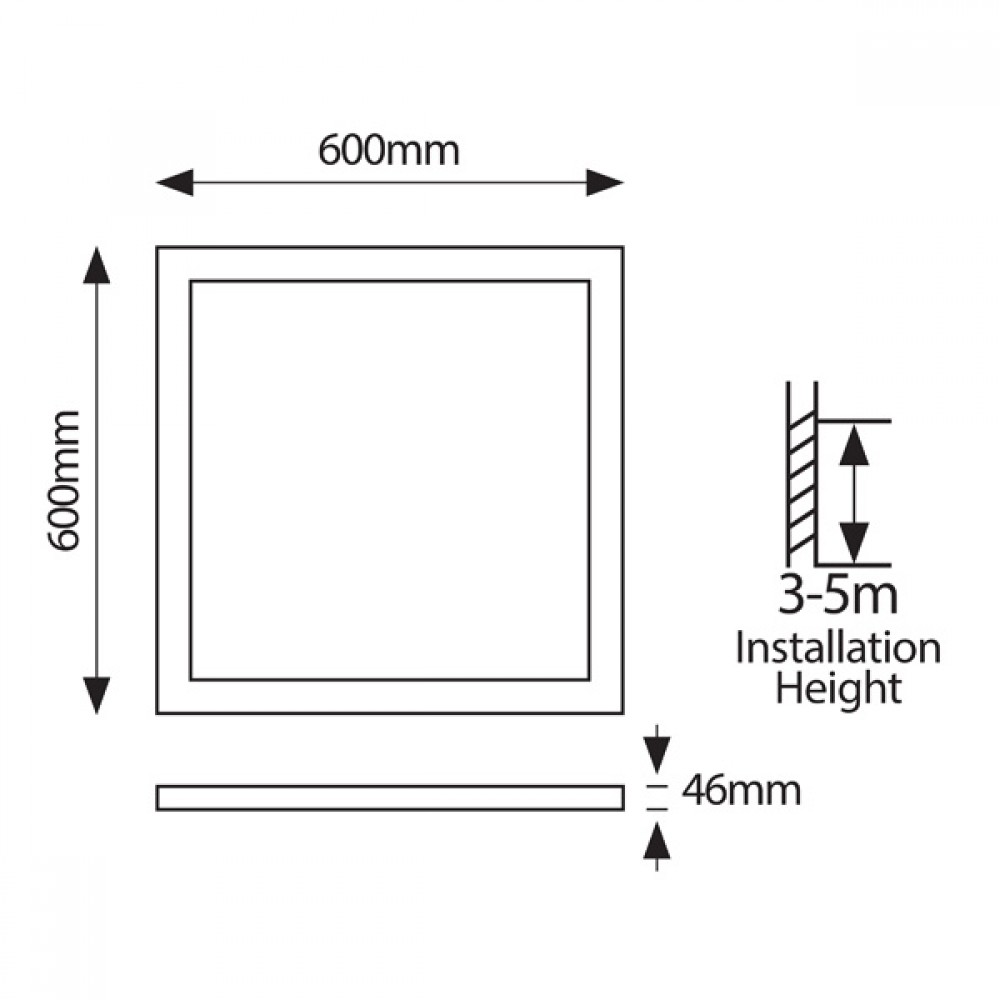 Φωτιστικό εξωτερικό backlight UGR19 60x60 48W 6500Κ 220-240V