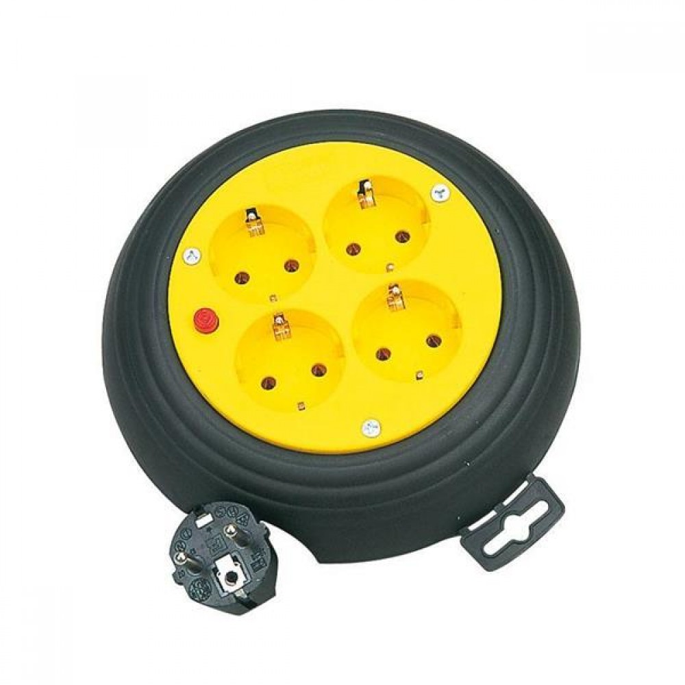 Μπαλαντέζα 4 θέσεων με προστασία σε χρώμα μαύρο/κίτρινο 3μ 220-240V