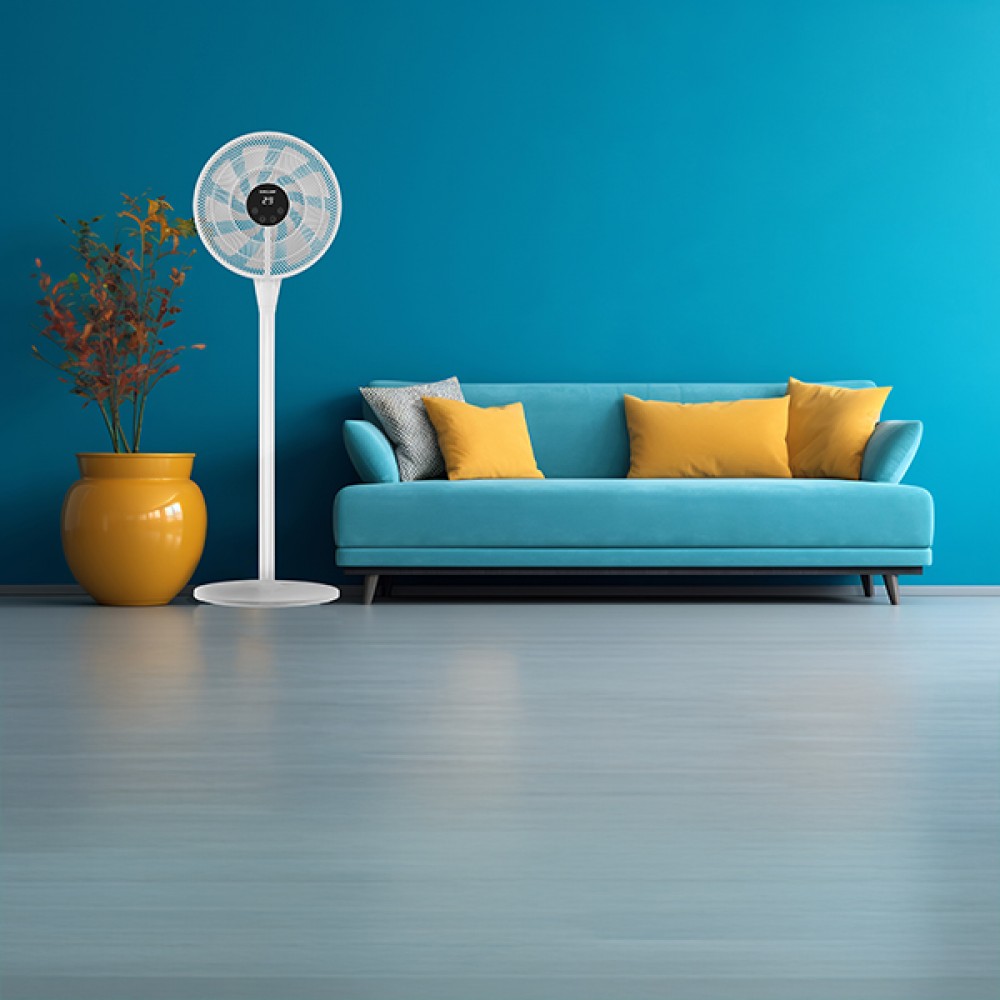 Ανεμιστήρας με ορθοστάτη σε χρώμα λευκό Φ40 25W