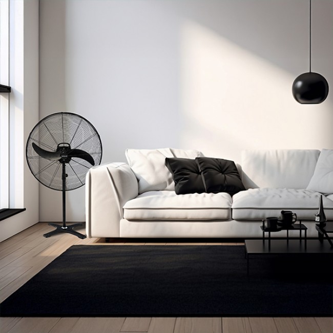 Ανεμιστήρας βιομηχανικός μεταλλικός σε χρώμα μαύρο Φ66 115W