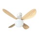 Ανεμιστήρας-φωτιστικό με φτερωτές σε χρώμα ξύλου Φ42 22W