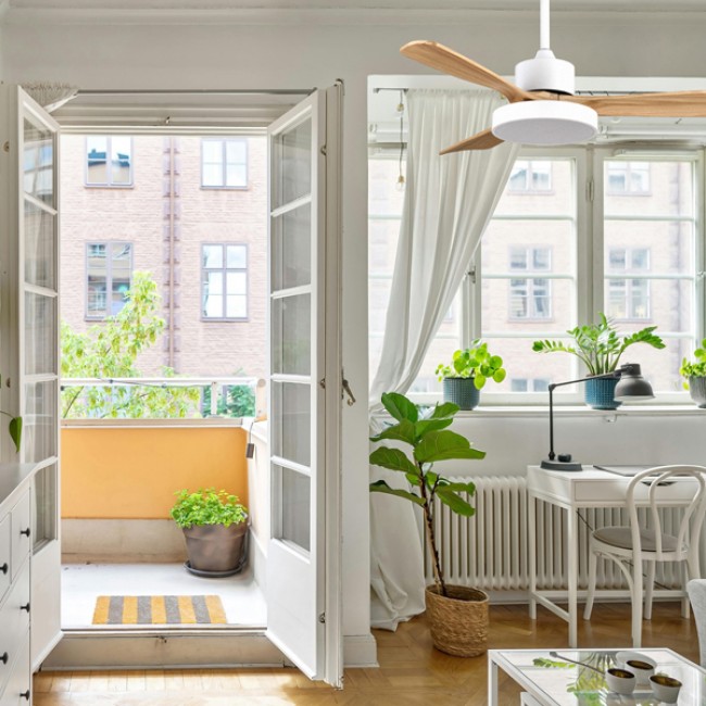 Ανεμιστήρας οροφής με LED φως σε χρώμα λευκό Φ122 35W