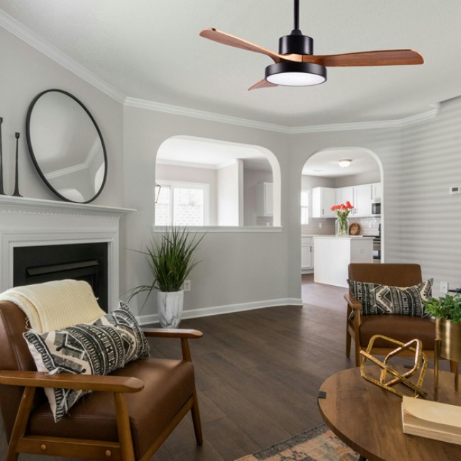 Ανεμιστήρας οροφής με LED φως σε χρώμα μαύρο Φ122 35W