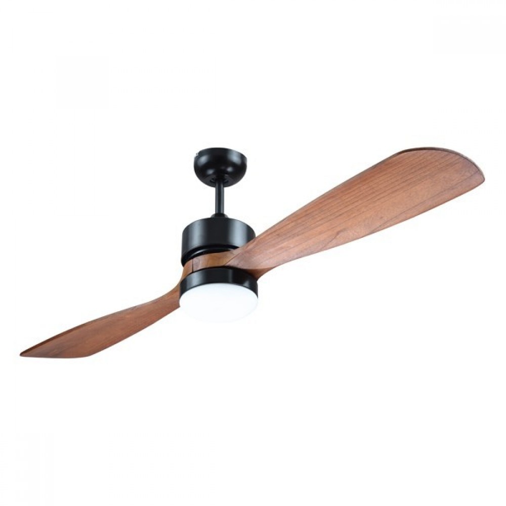 Ανεμιστήρας οροφής σε χρώμα μαύρο με 2 ξύλινες φτερωτές Φ132 12W