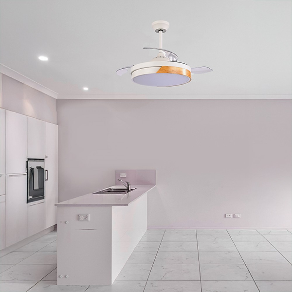 Ανεμιστήρας οροφής με ηχείο bluetooth και led φως σε χρώμα λευκό Φ107 32W