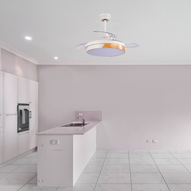 Ανεμιστήρας οροφής με ηχείο bluetooth και led φως σε χρώμα λευκό Φ107 32W