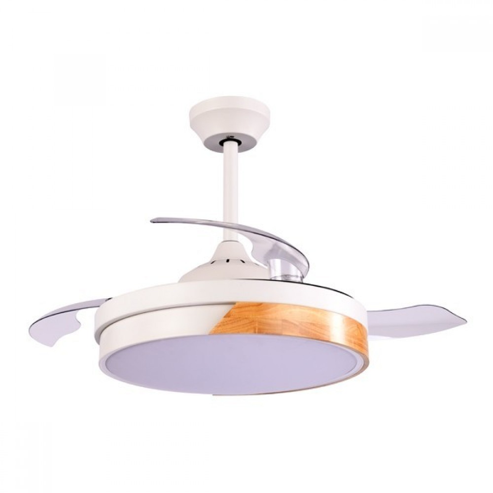 Ανεμιστήρας οροφής με ηχείο bluetooth και led φως σε χρώμα λευκό Φ107 32W