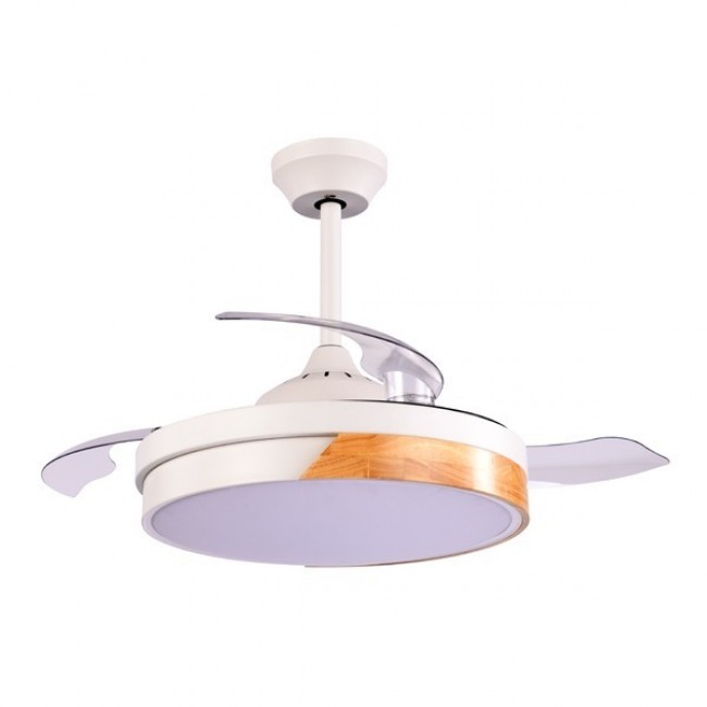 Ανεμιστήρας οροφής με ηχείο bluetooth και led φως σε χρώμα λευκό Φ107 32W
