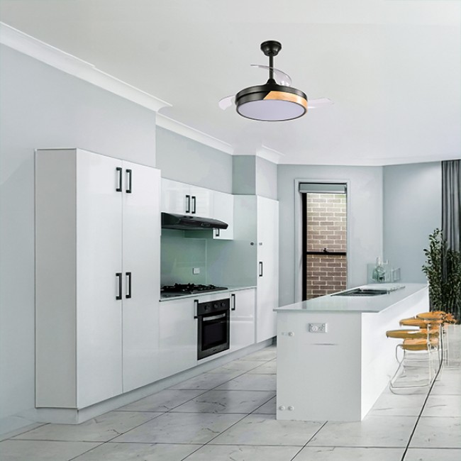 Ανεμιστήρας οροφής με ηχείο bluetooth και led φως σε χρώμα μαύρο Φ107 32W