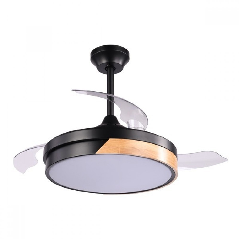 Ανεμιστήρας οροφής με ηχείο bluetooth και led φως σε χρώμα μαύρο Φ107 32W