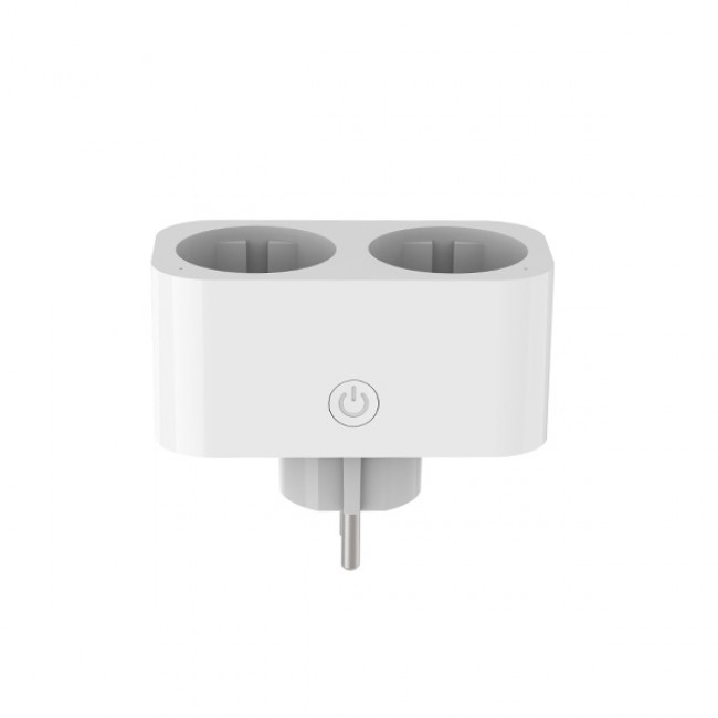 Έξυπνος αντάπτορας κάθετος με 2 σούκο με WiFi και μετρητή ενέργειας 220-240V 16A