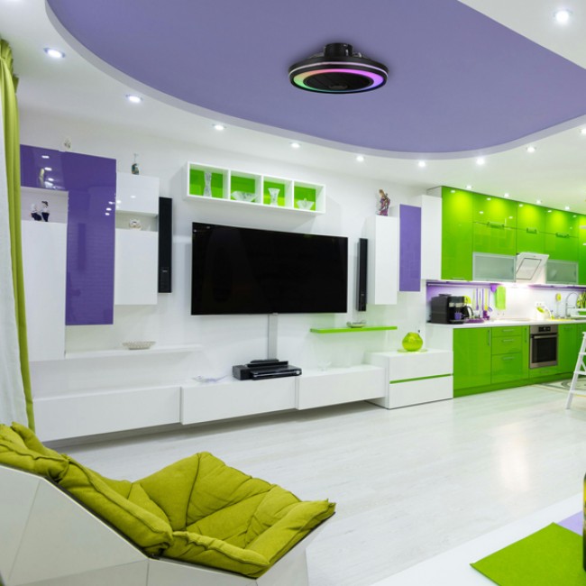 Ανεμιστήρας πλαφονιέρα με LED φως σε χρώμα μαύρο Φ51 DC 20W