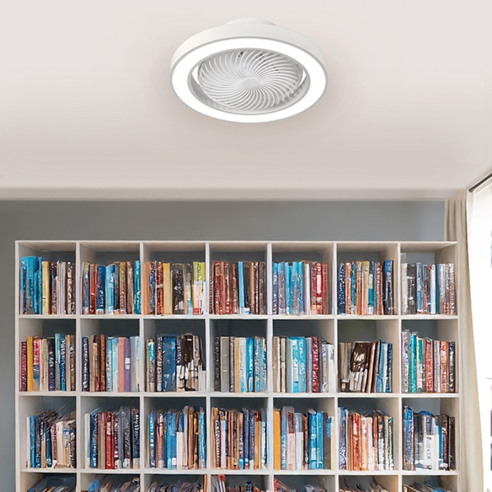 Ανεμιστήρας πλαφονιέρα σε χρώμα λευκό με led φως 50W Φ50x19