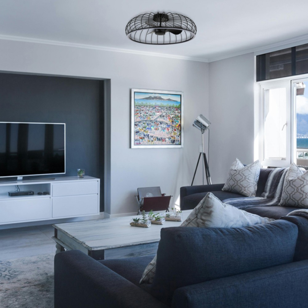 Ανεμιστήρας πλαφονιέρα σε χρώμα μαύρο με led φως 60W Φ79x26