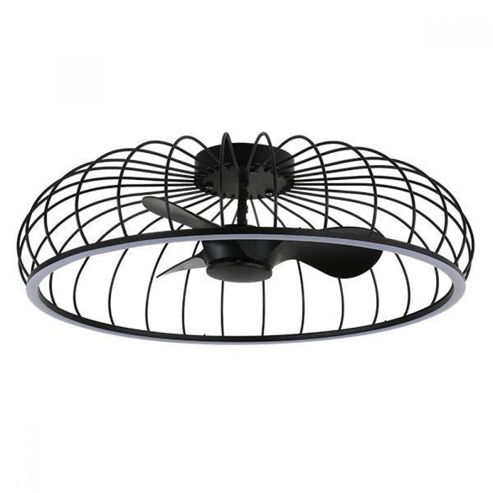 Ανεμιστήρας πλαφονιέρα σε χρώμα μαύρο με led φως 60W Φ79x26