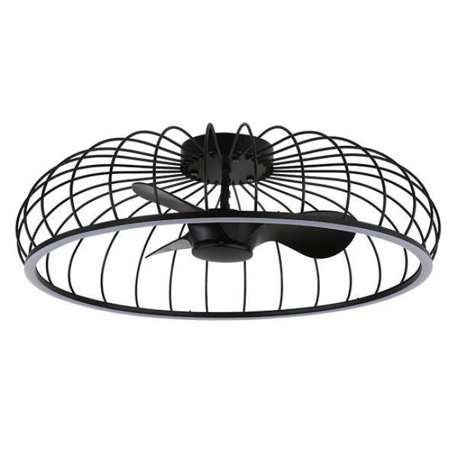 Ανεμιστήρας πλαφονιέρα σε χρώμα μαύρο με led φως 60W Φ79x26
