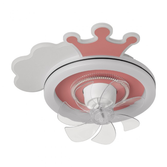 Ανεμιστήρας οροφής παιδικός σε χρώμα ροζ με led φως 65W Φ50x21