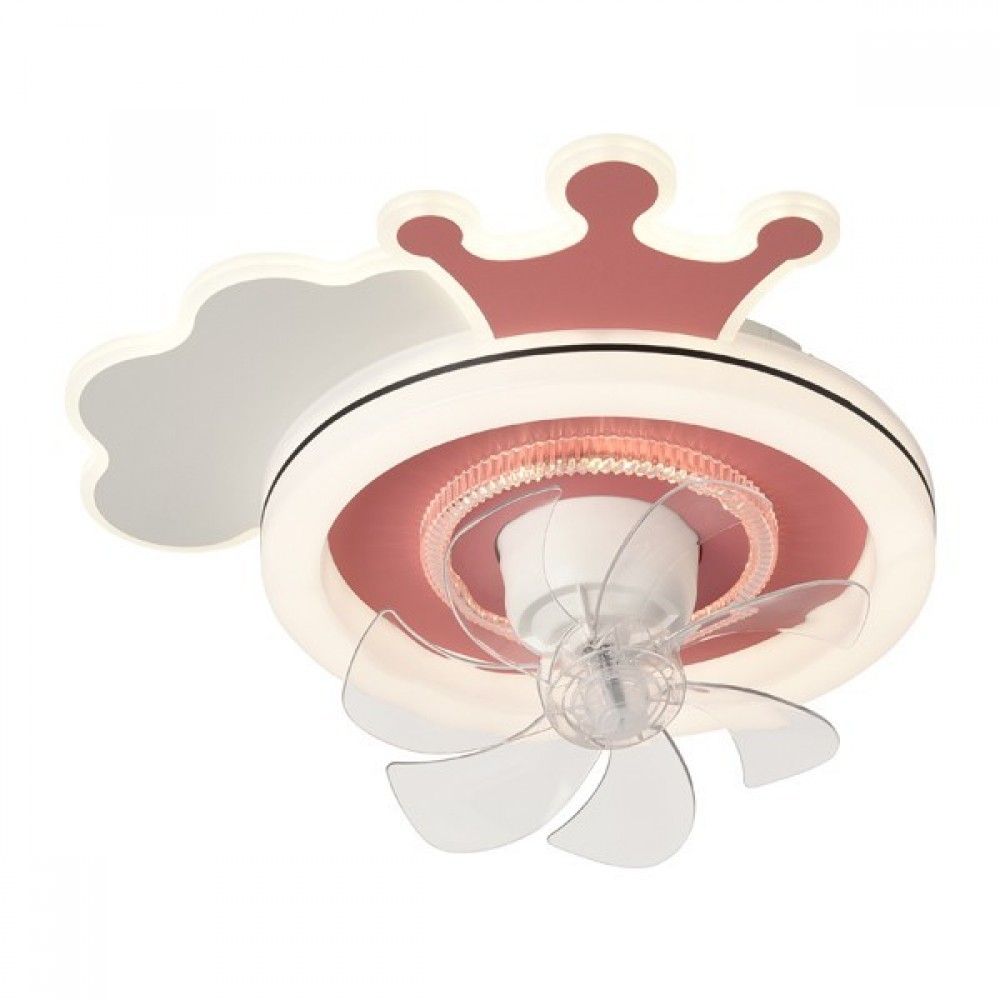 Ανεμιστήρας οροφής παιδικός σε χρώμα ροζ με led φως 65W Φ50x21