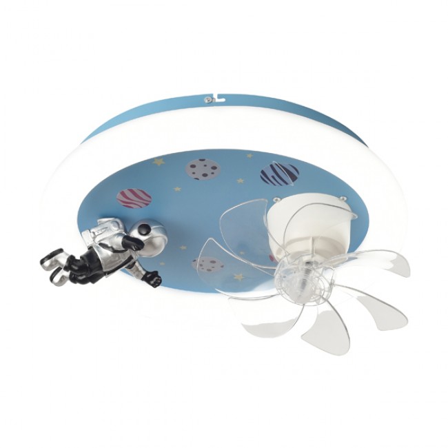 Ανεμιστήρας οροφής παιδικός σε χρώμα μπλε με led φως 48W Φ50x21