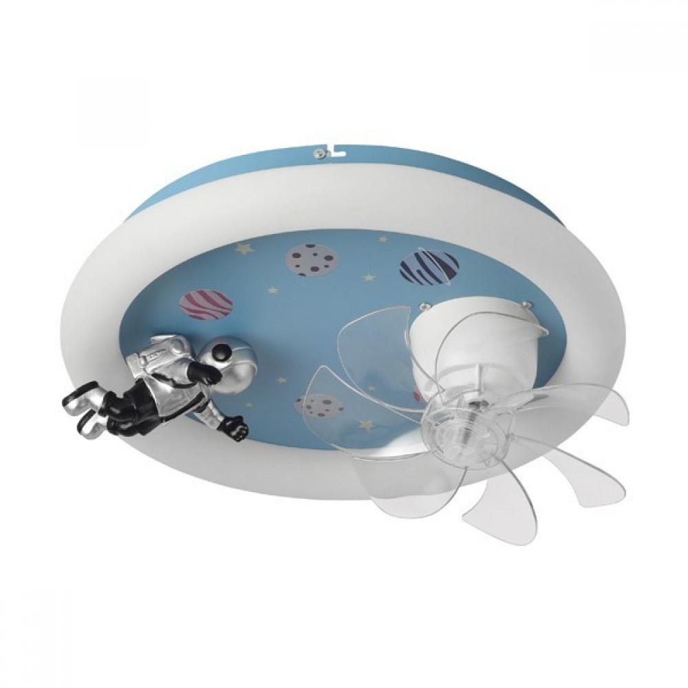 Ανεμιστήρας οροφής παιδικός σε χρώμα μπλε με led φως 48W Φ50x21