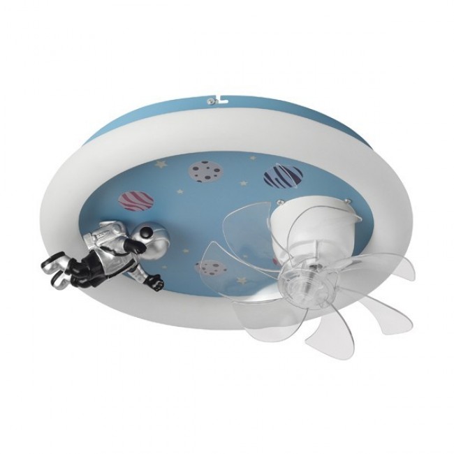 Ανεμιστήρας οροφής παιδικός σε χρώμα μπλε με led φως 48W Φ50x21