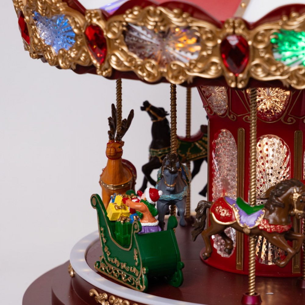 Χριστουγεννιάτικο καρουζέλ με μουσική, φως και κίνηση 44x44x42