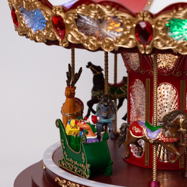 Χριστουγεννιάτικο καρουζέλ με μουσική, φως και κίνηση 44x44x42