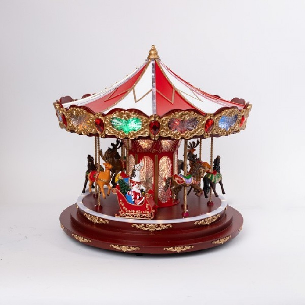 Χριστουγεννιάτικο καρουζέλ με μουσική, φως και κίνηση 44x44x42