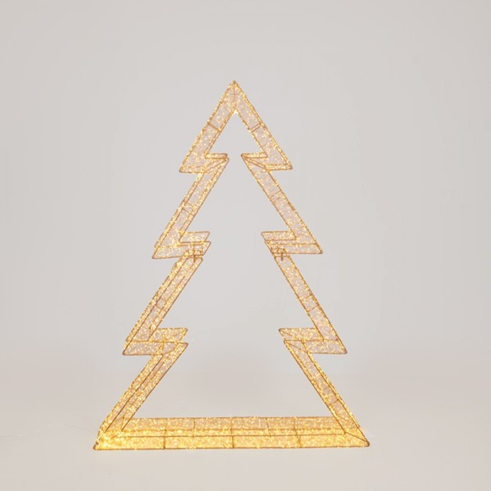 Δέντρο φωτιζόμενο μπrονζέ από μέταλλο με led 9W 100x14x130